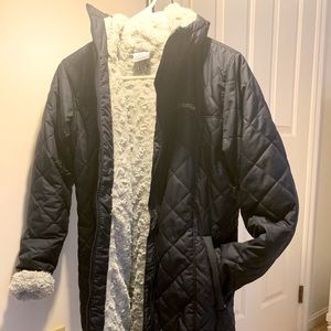 Columbia blue long fur inside coat